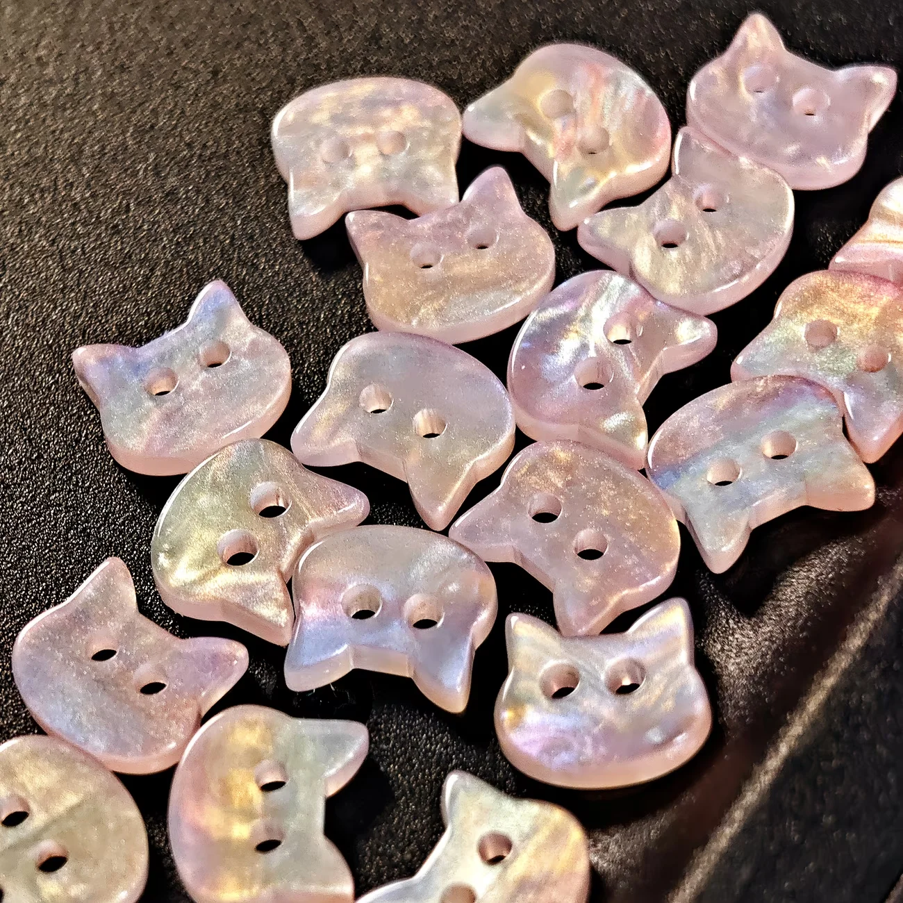 10 Stück Harz-Imitation Perlmuttrosa Perlglanz-Katzenaugenknöpfe DIY Handgefertigte Dekorative Knöpfe – Detail 1