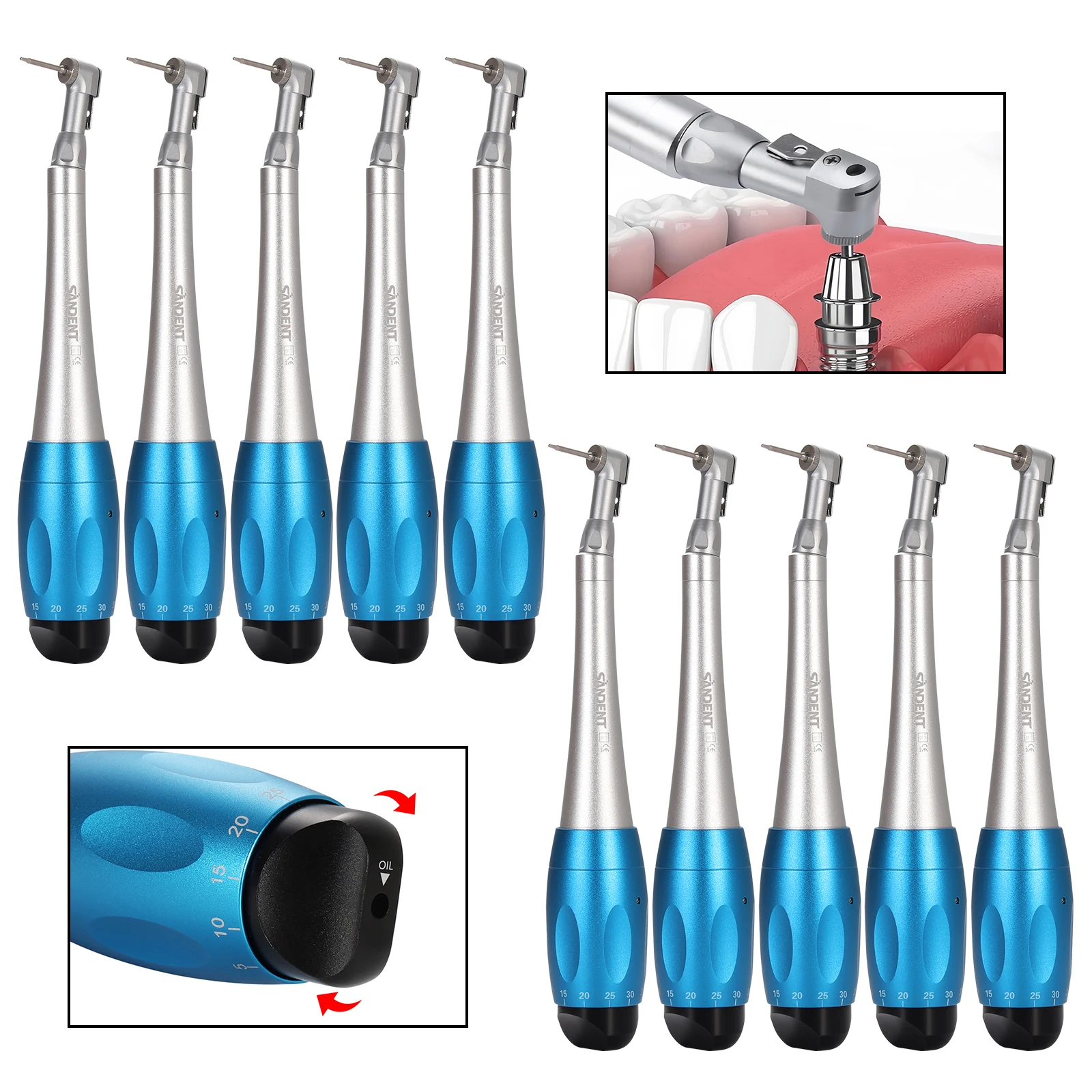 

1-10 шт. универсальный стоматологический универсальный набор для имплантатов, динамометрический ключ, угловой винт и 16 шт. драйверов, синий диаметр 2,35 мм