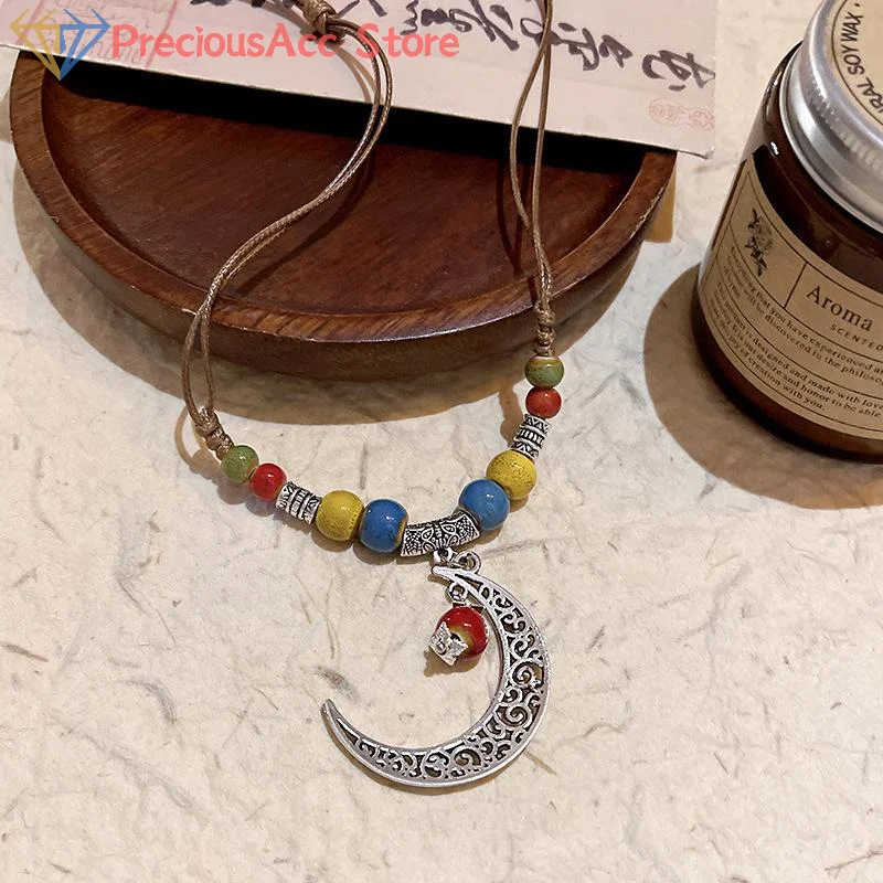 العرقية نمط السيراميك عقد بحلية متدلية على شكل فراشة القلائد لفتاة خمر البوهيمي نمط قلادة مجوهرات هدية