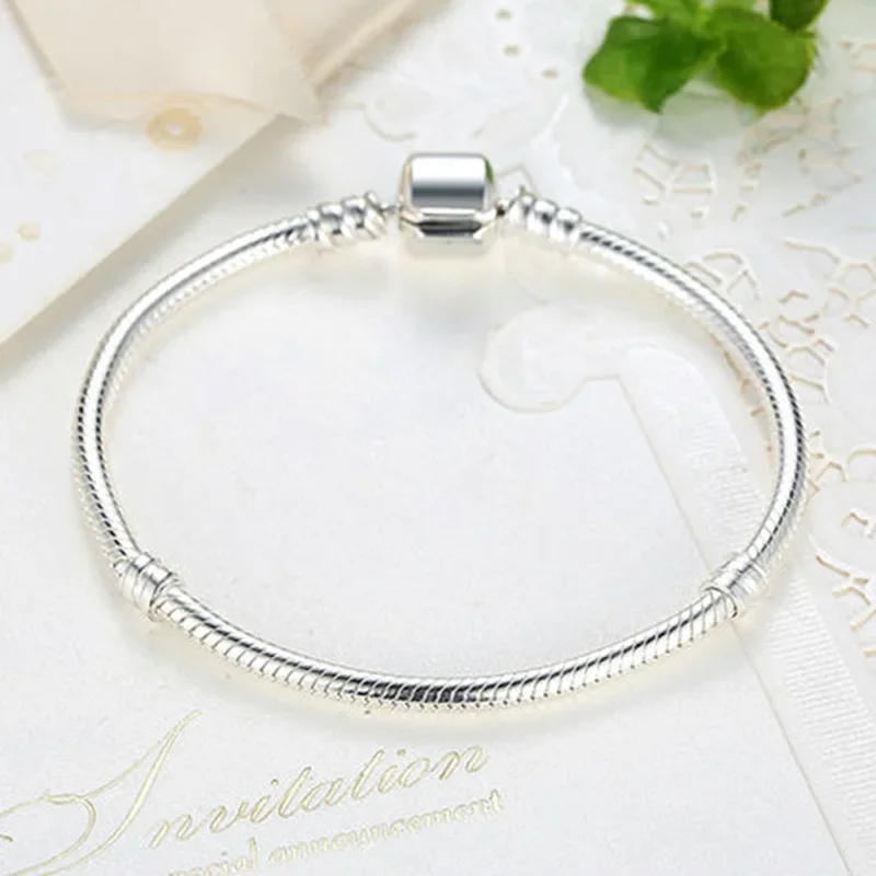 Suyixian Handmade Original Fine Jewelry 925 Sterling Silver Charm Bracelet Soft Smooth Snake Bone Bracelets for Women