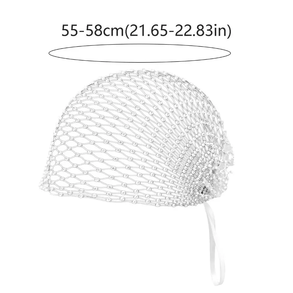 European American Style Fishing Net Headcover Elastic Adjustable Beanies Hollow Out Sparkling Bridal Headwear Wedding Ceremony
