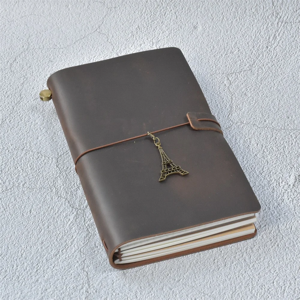 100% echt lederen dagboek hervulbaar reisnotitieboekje Retro DIY handgemaakt dagboek schetsboek schoolkantoor cadeau aangepast