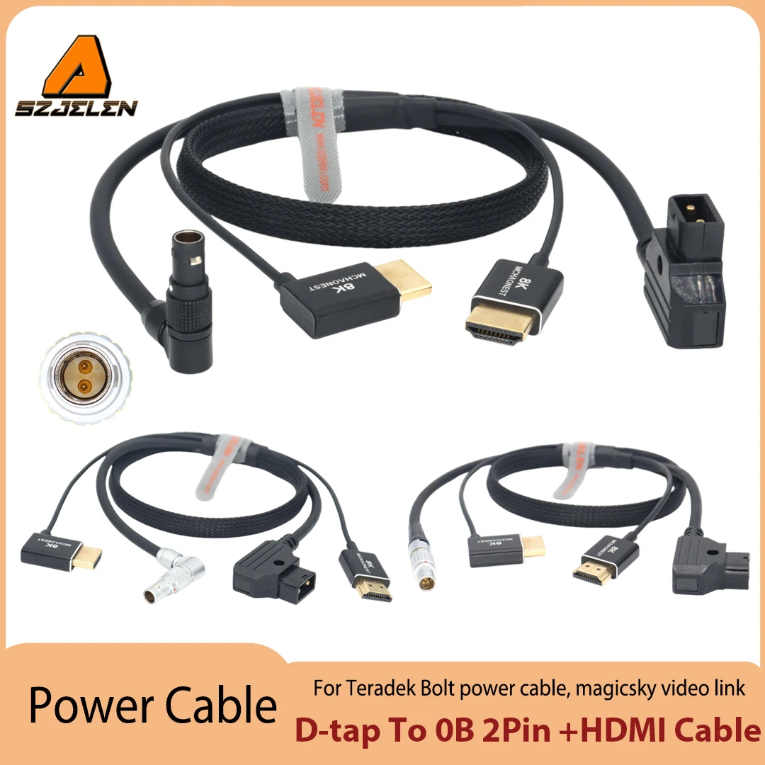 

New Arriving D-Tap to 0B 2pin Cable for Teradek Bolt power cable, magicsky video link, Vaxis power cable and HDMI cable