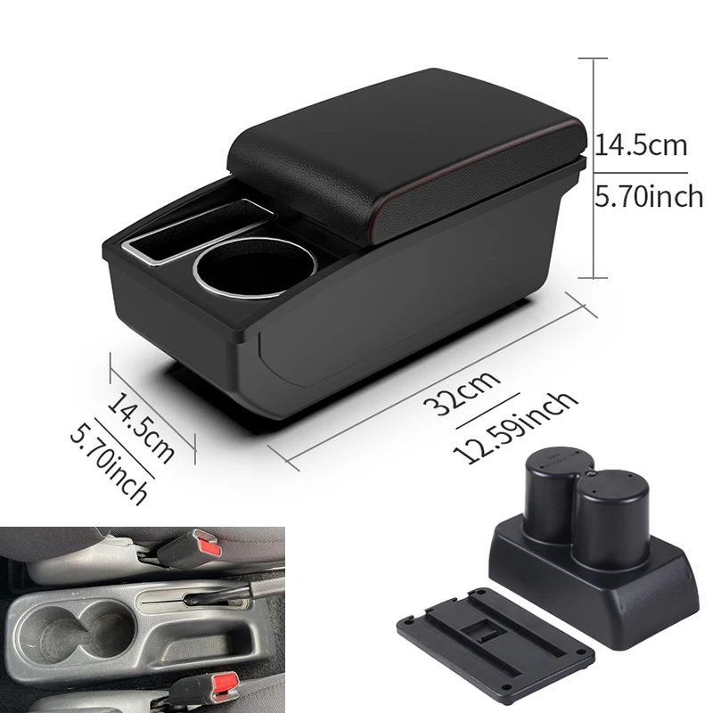 

Подлокотник для Suzuki Jimny, ящик для хранения в центральной консоли с подстаканником 2002-2018, органайзер для автомобильных аксессуаров