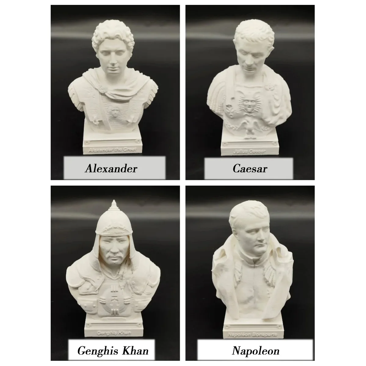 Alexander, Caesar, gengis Khan, ornamenti per statue di napoleone, modello di intonaco imitazione, decorazione in plastica retrò romana