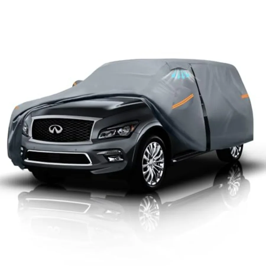 

Large SUV Car Cover for Infiniti QX80 2014-2026:Outdoor all-weather use, polyethylene material, black, 100 waterproof with UV/s