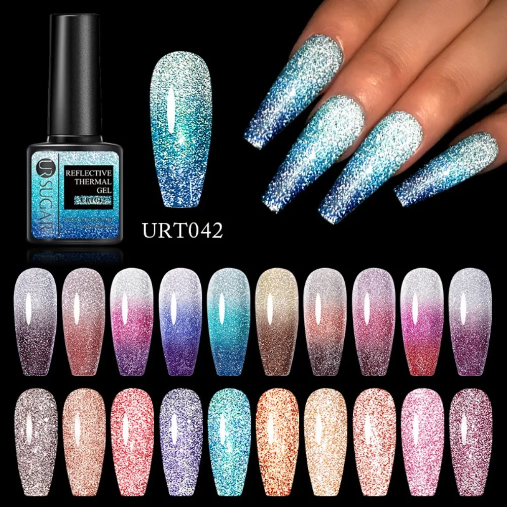 

7.5ml Glitter UV Gel Varnish Temperature Changing Nail Gel Polish Fast Drying Soak Off UV LED Gel Temperature Control Nail Oil