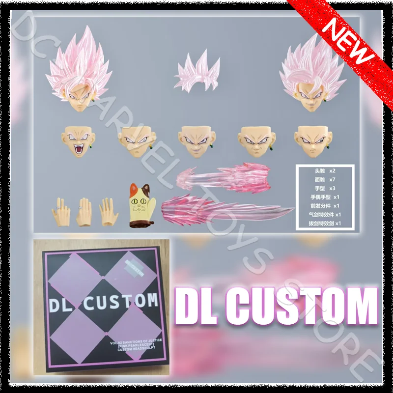 

In Stock DL CUSTOM Dragon Ball Z Super Saiyan Rose Son Goku Black Zamasu Head Accessories Anime Action Figures Model Gifts Toys