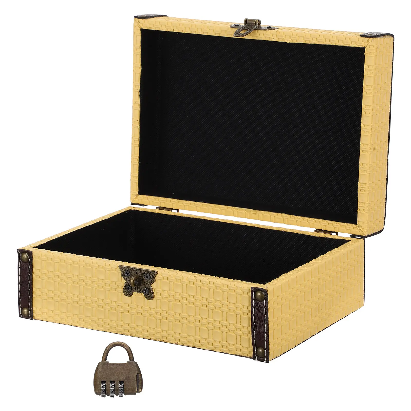 

Lockable Jewelry Storage Box Modern Minimalist Design Small Wood Jewelry Organizer Treasure Chest for Women Necklace Bracelet
