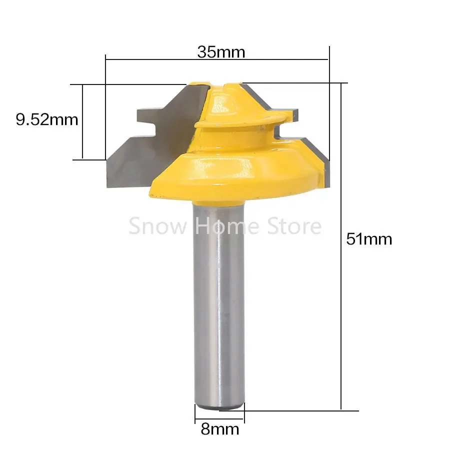 8 Handle 45 Degree Mortise Knife 8*1-3/8 Splice Knife Woodworking Milling Cutter Splice Mortise Knife