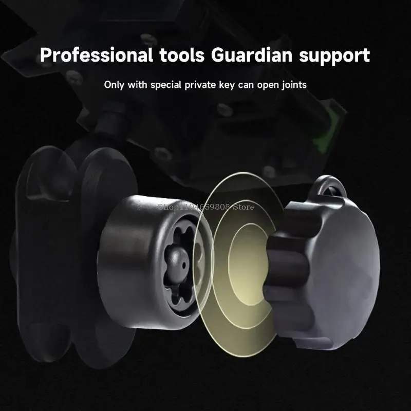 

Motorcycle Anti-Theft Lock Security Knob Rain-Proof ABS Knob for Navigation Bracket Holder Adjustable