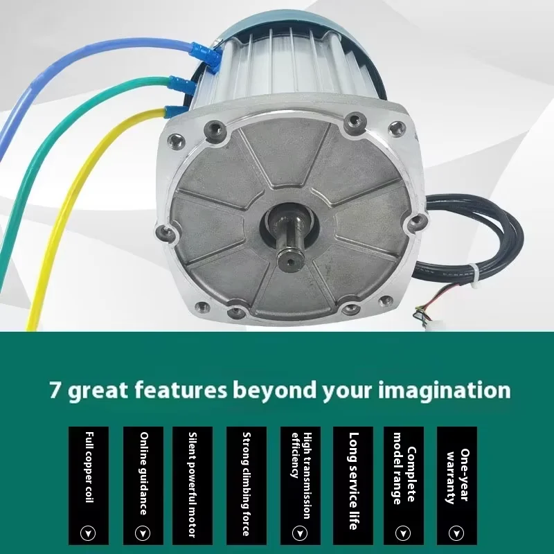 Widely Used 60V 1200W 3200rpm square Wave Permanent Magnet E Rickshaw DC Motor Dc Brushless Motor High Power