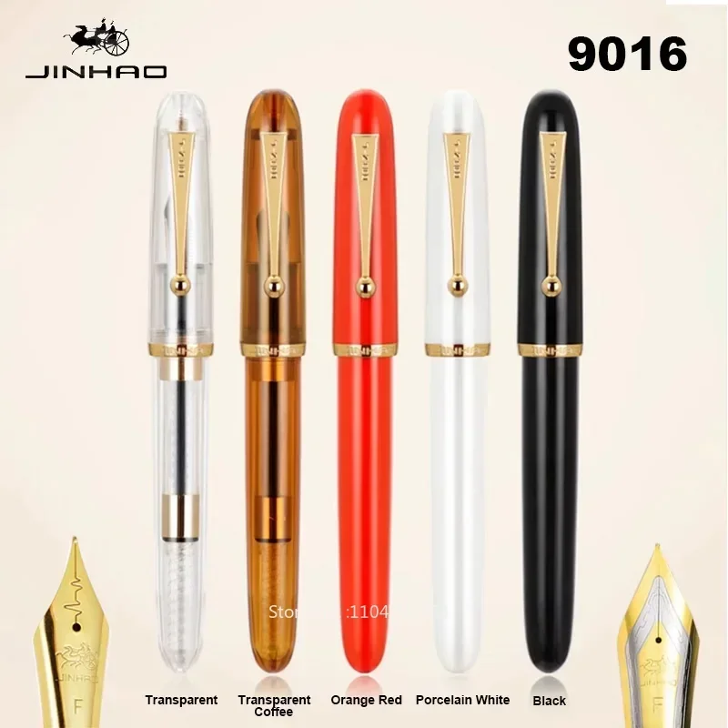

Hot Jinhao 9016 Fountain Pen Acrylic Transparent Color Elegant Pens M/F/EF Extra Fine Nib Writing Office School Supplies Station