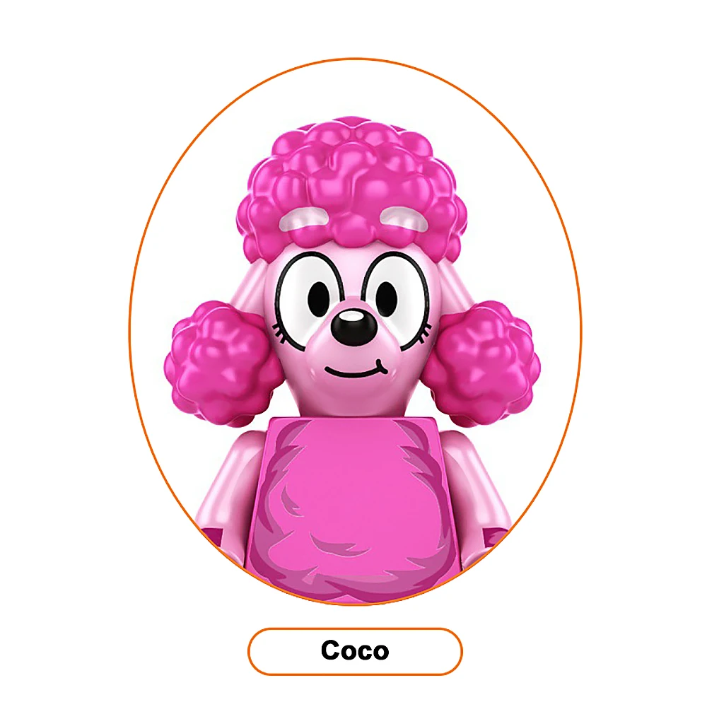 Bluey E Bingo Doll Toy Series Coco Mackenzie Mia Rad Carino Mini Particelle Assemblato Personaggio Anime Giocattolo per Bambini Regalo