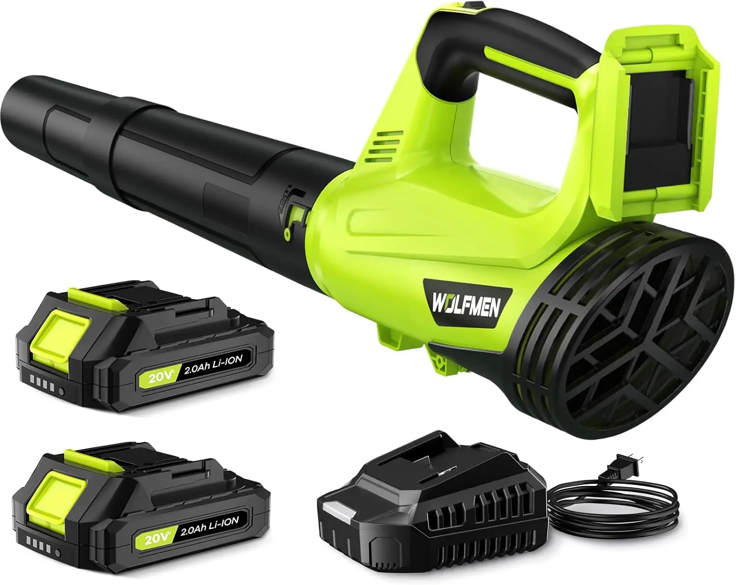 

Leaf Blower, Electric Cordless Leaf Blower with 2 Batteries and Charger, 2 Speed Mode, Lightweight Leaf Blowers