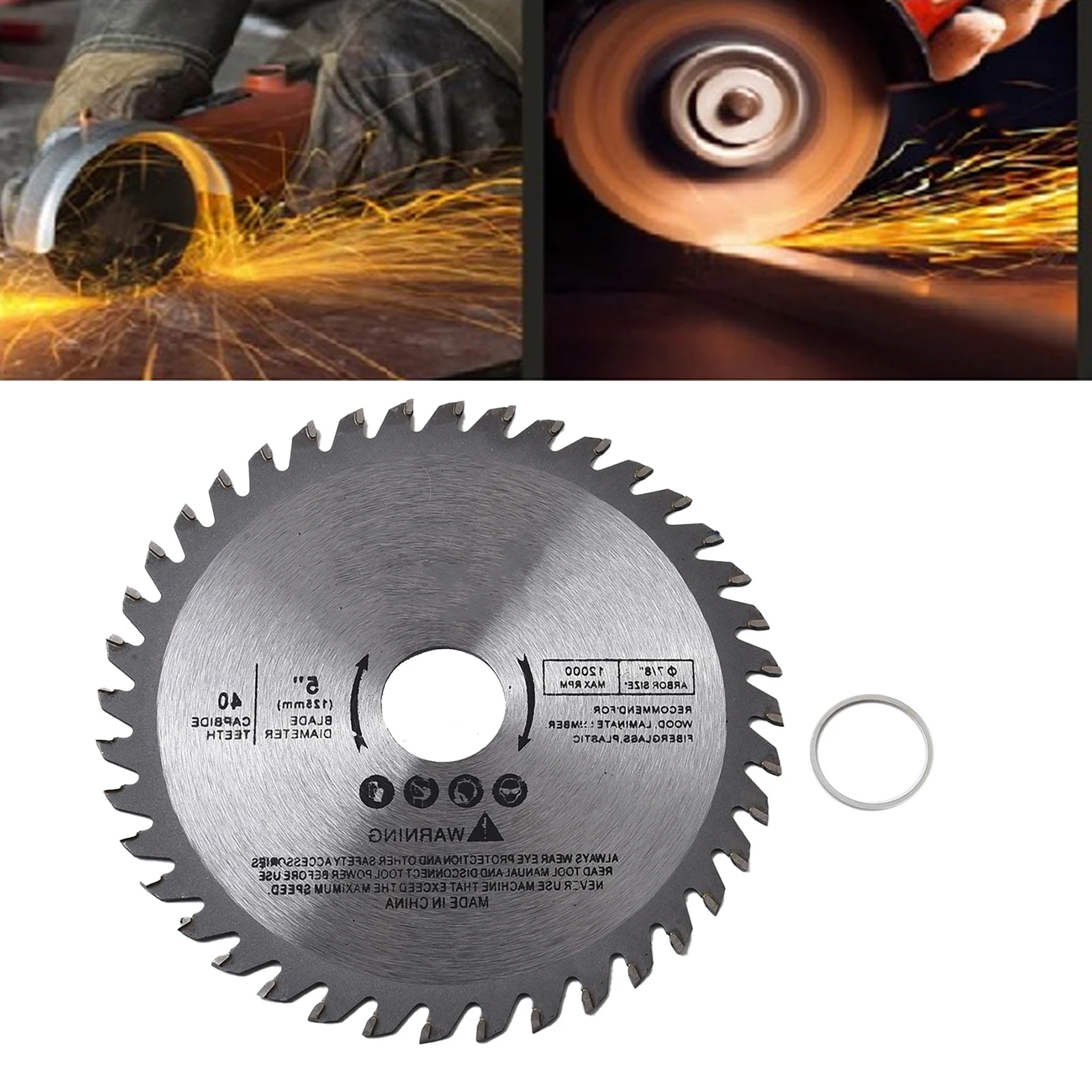 5 Inch 125mm 40T Circular Saw Blade Wood Cutting Disc For Wood Carbide Tipped 1 Bore 40 Teeth Max RPM 5,500 Multitool Power Tool