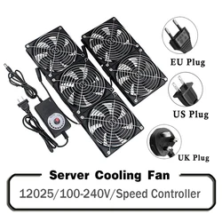 12cm High Speed DC 12V 110V 220V 240V Btc Mining Machine Chassis Workstation Cabinet Radiator 120MM Violent Server Cooling Fan