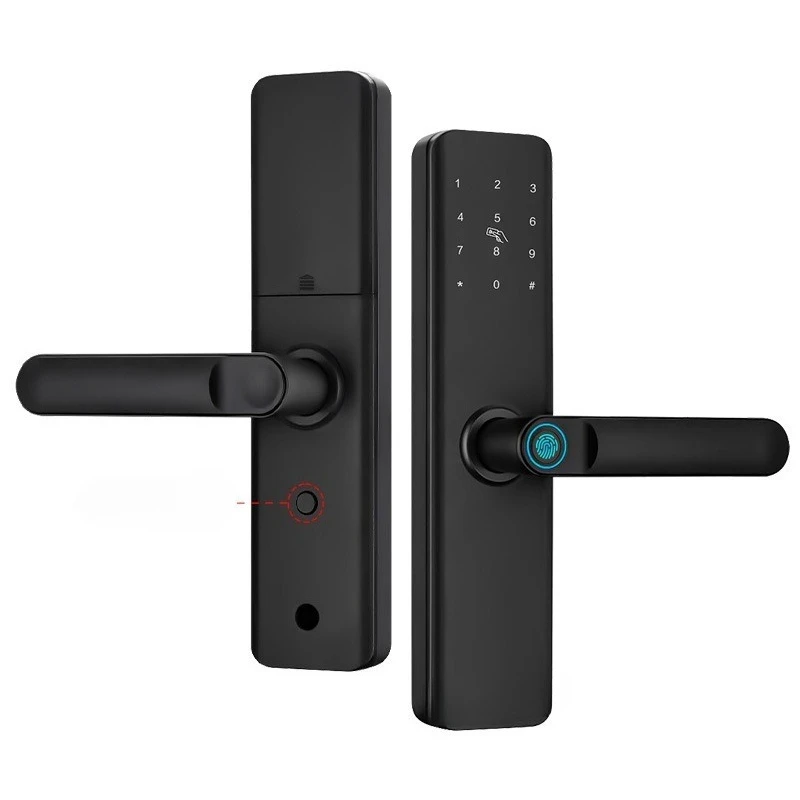 

Open with one grip, handle fingerprint, door lock, smart lock