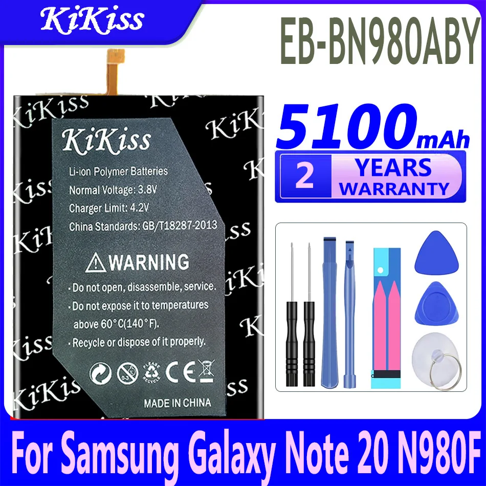 KiKiss Replacement Battery EB-BN980ABY 5100mAh for Samsung Galaxy Note 20 Note20 N980F SM-N980F/DS N980 Battery EBBN980ABY