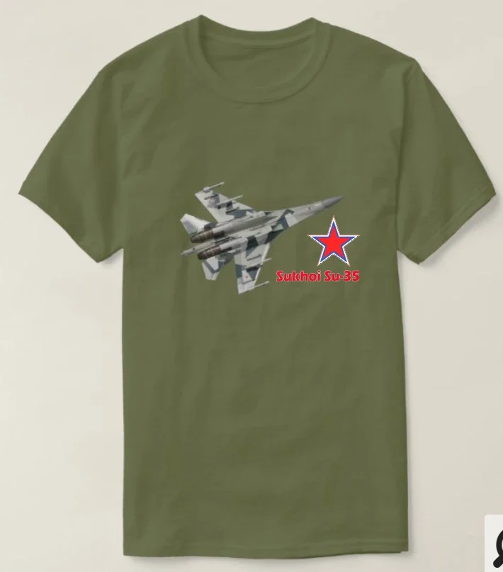 Summer Cotton Short Sleeve O-Neck Mens T Shirt New S-5xl Russian Air Force Sukhoi Super Su-35 Flanker Fighter T-Shirt. harajuku