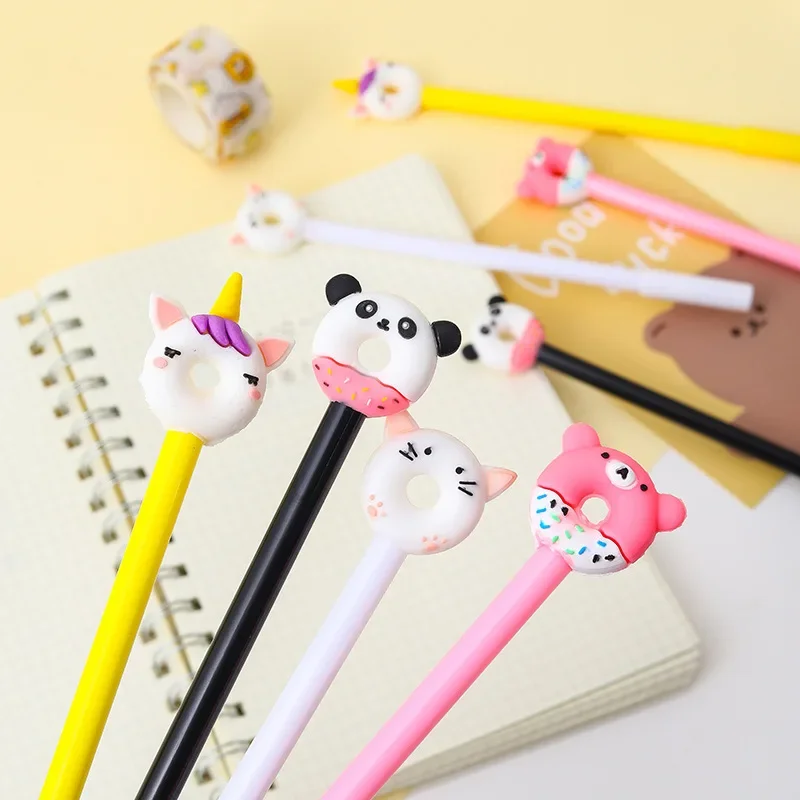 20Pcs Wholesale creative cartoon cute donut shape gender-neutral pen, student office gift pen