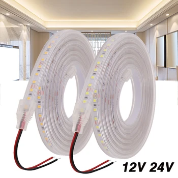 LED-Streifen, 12 V, 24 V, wasserdicht, 2835, 120 LEDs/m, CRI 80RA, für den Außenbereich, Garten, Schlafzimmer, Küche, Beleuchtung, flexibles Band, Lichterkette