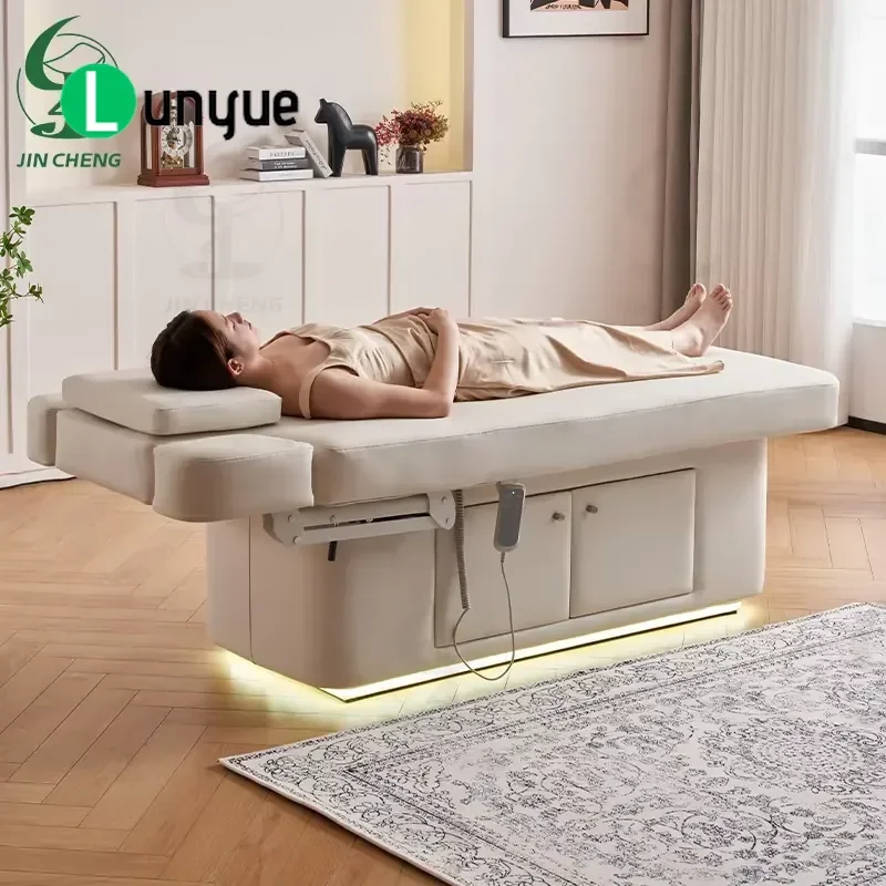 Luxury 2 Motor Electric Massage Bed Facial Spa Chair Beauty Furniture Adjustable Treatment Table for Professional Use