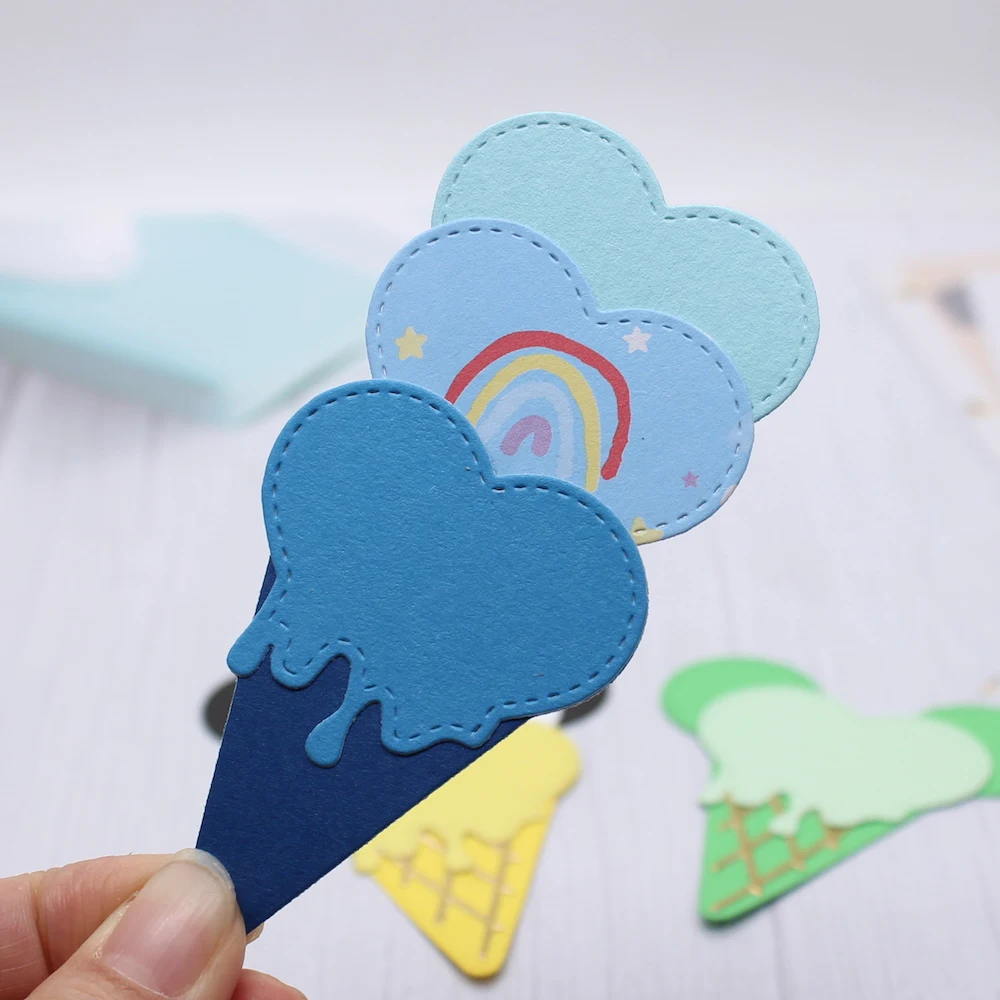 KSCRAFT Heart Ice Cream Metal Cutting Dies Stencils for DIY Scrapbooking Decorative Embossing DIY Paper Cards