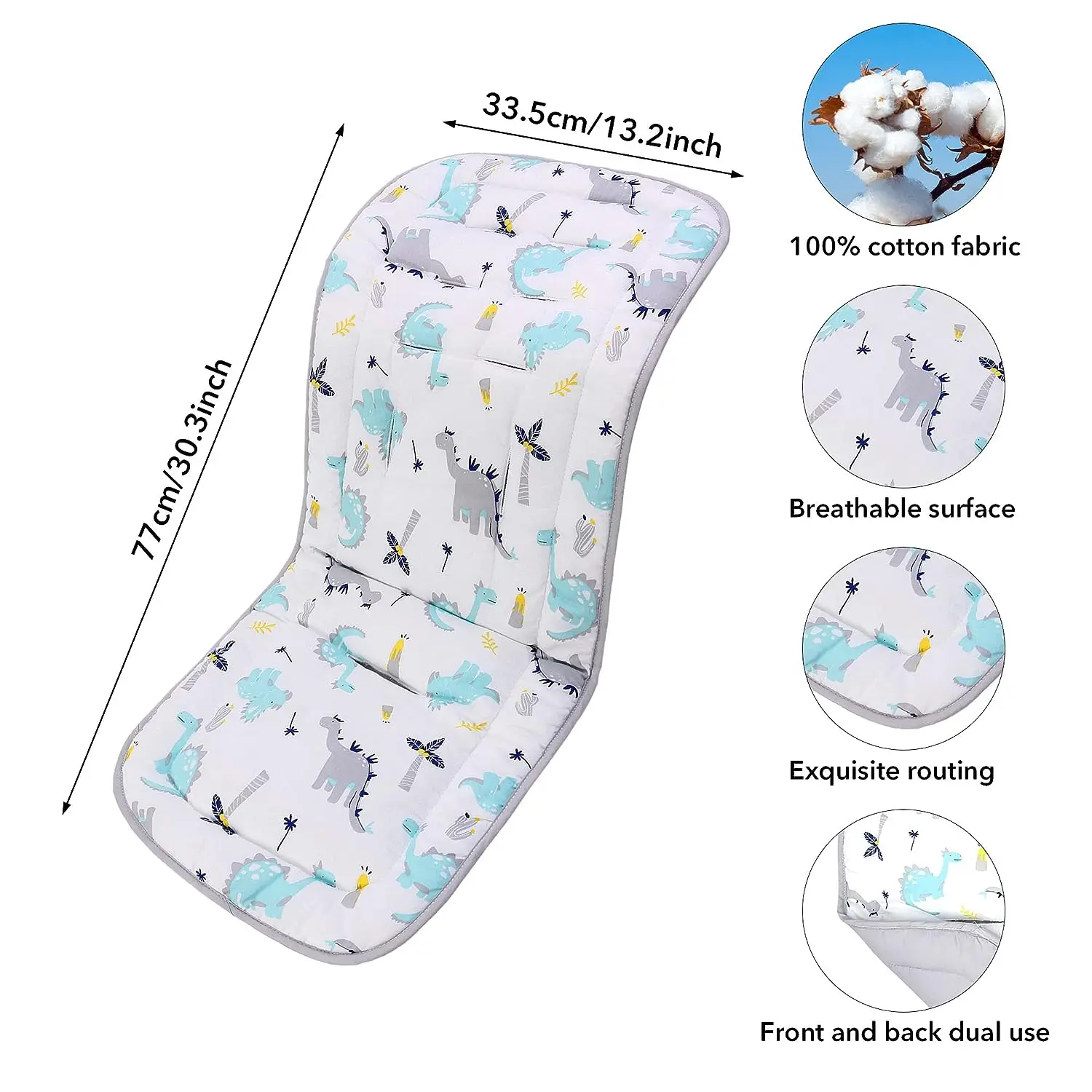 Baby Stroller Pad Car Seat Cushinon Pushchair Chair Mat Child Trolley Mattress Diaper Pad Newborn Stroller Cushion Accessories