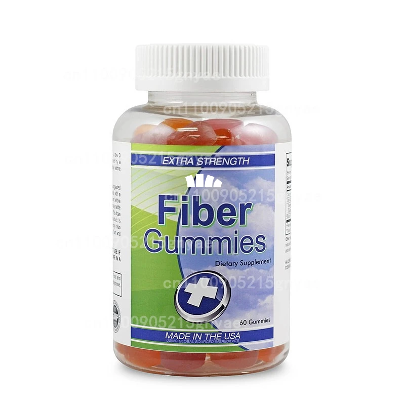 Caramelo blando de fibra prebiótica para adultos con vitamina, fibra 7G súper fuerte, complemento de azúcar cero, 60 caramelos blandos a base de pectina
