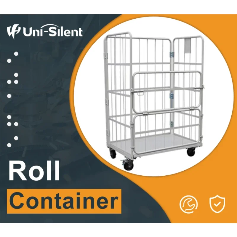 Uni-Silent 500kgs Heavy D uty Industrial Logistics Trolley Folding Warehouse Roll Cage Trolley RC8617-B