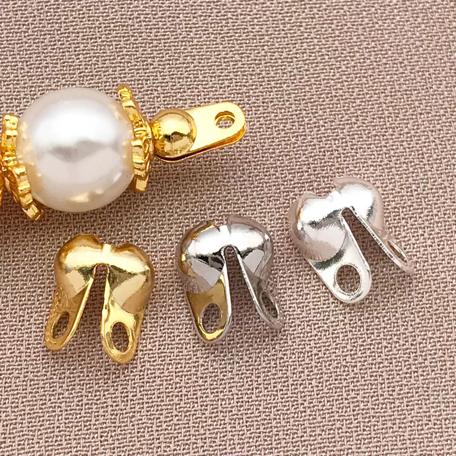 Mix 30 Pieces of 18K Copper Plated Genuine Golden Thick Silvery White Golden Side Clasps, DIY Jewelry Making Accessories