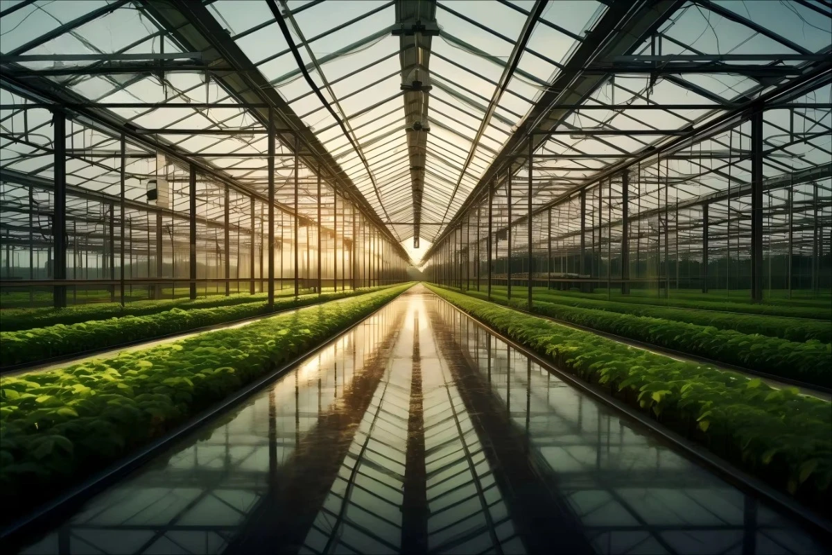 Venlo الدفيئة الزراعية التجارية الساخنة Dip هيكل الصلب المجلفن منزل زجاجي طويل المتانة للخضروات والزهور