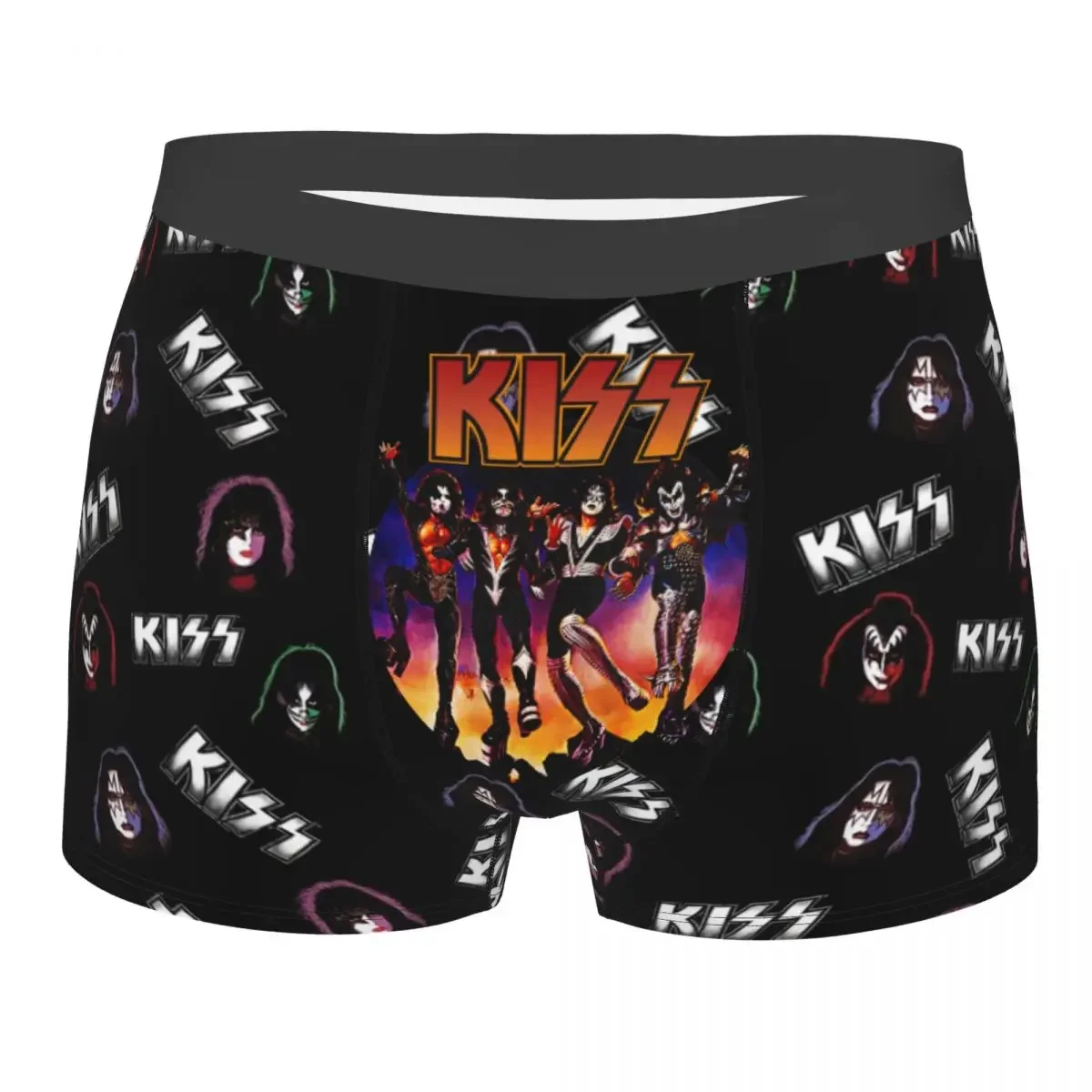 

Rock Kiss Band Boxer Shorts For Men Sexy 3D Printed Heavy Metal Music Underwear Panties Briefs Stretch Underpants