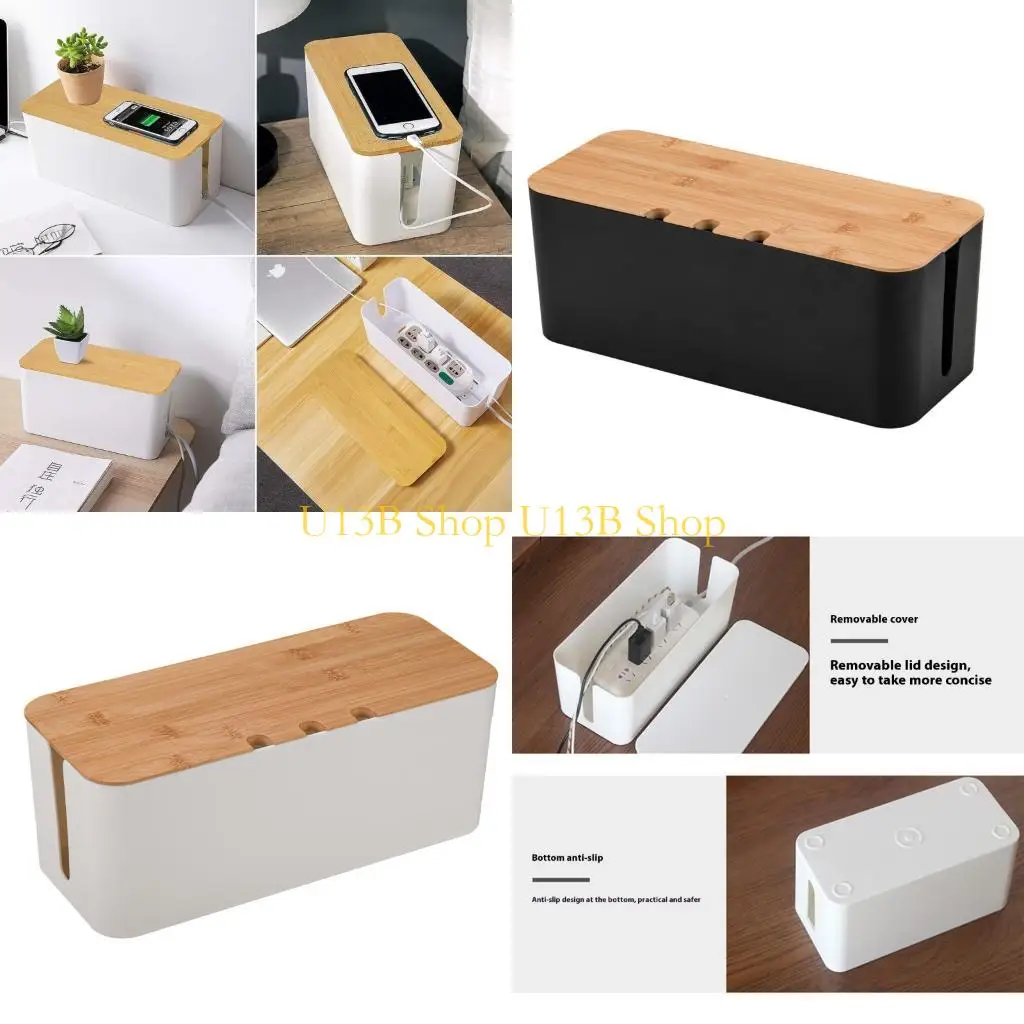 U13B Home Desk Cord Hider Storage Container Cable Management Box Suitable for Power Strips Electronics Cable Management