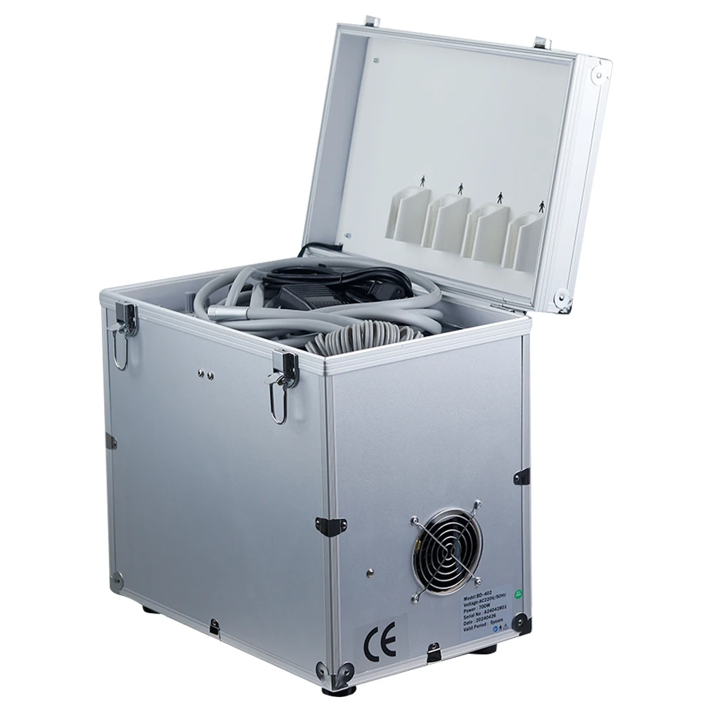 Portable Dental Unit with Oilless Air Compressor with Three Way Syringe Oilless Air Compressor Water bottle Suction System