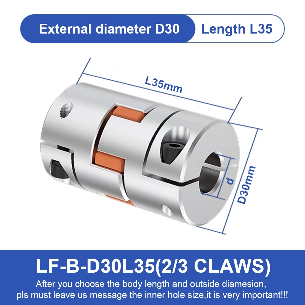 Couple Series 1PC D30 L35 Flexible Plum Clamp Coupler Shaft Size CNC Jaw Shaft Coupling/8/10/12/14/16mm D30L35 Couples