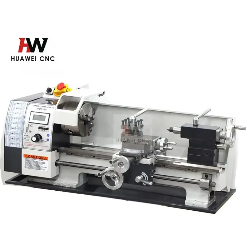 Horizontal Automatic Lathe Machine WM210V Bench Lathe 220V Medium Duty Mini Manual Lathe
