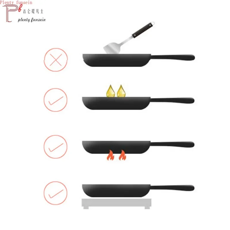 Meltset-Nonstick Frying Pan, Fry Pan, Egg Pancake Steak, Cooking Pot for Gas Cooker, Grill Skillet Pan, 4 Units