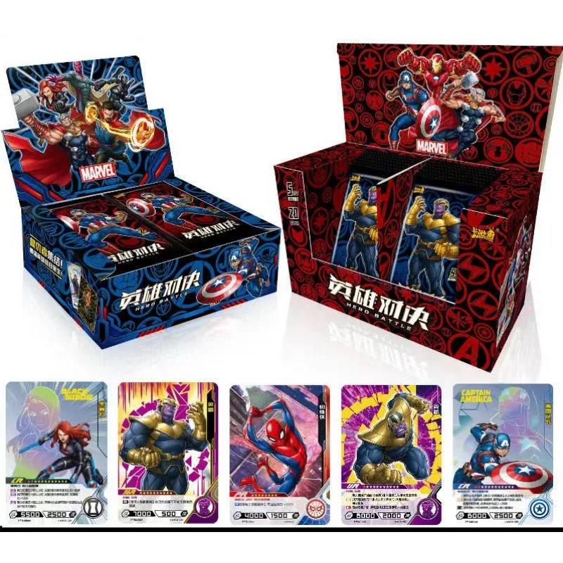 KAYOU Marvel Card New Anime The Avengers Comics Heroes Versus Collection Cards Party Playing Games Card Toys Children\'s Gift