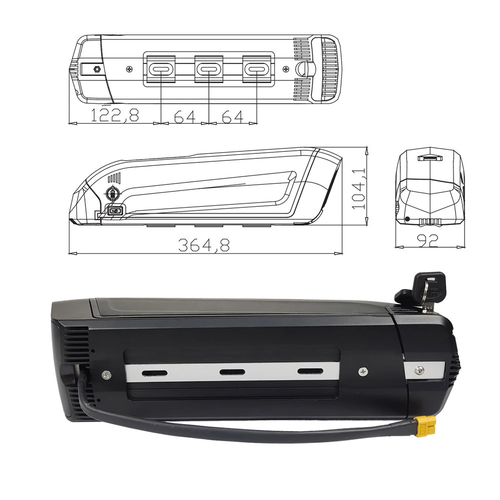 36V Hailong Ebike Battery Original 18650 Cell 48V 10.4Ah 12.8Ah 14Ah 10.5Ah Side Open Downtube Battery for Bafang TSDZ2 Motor