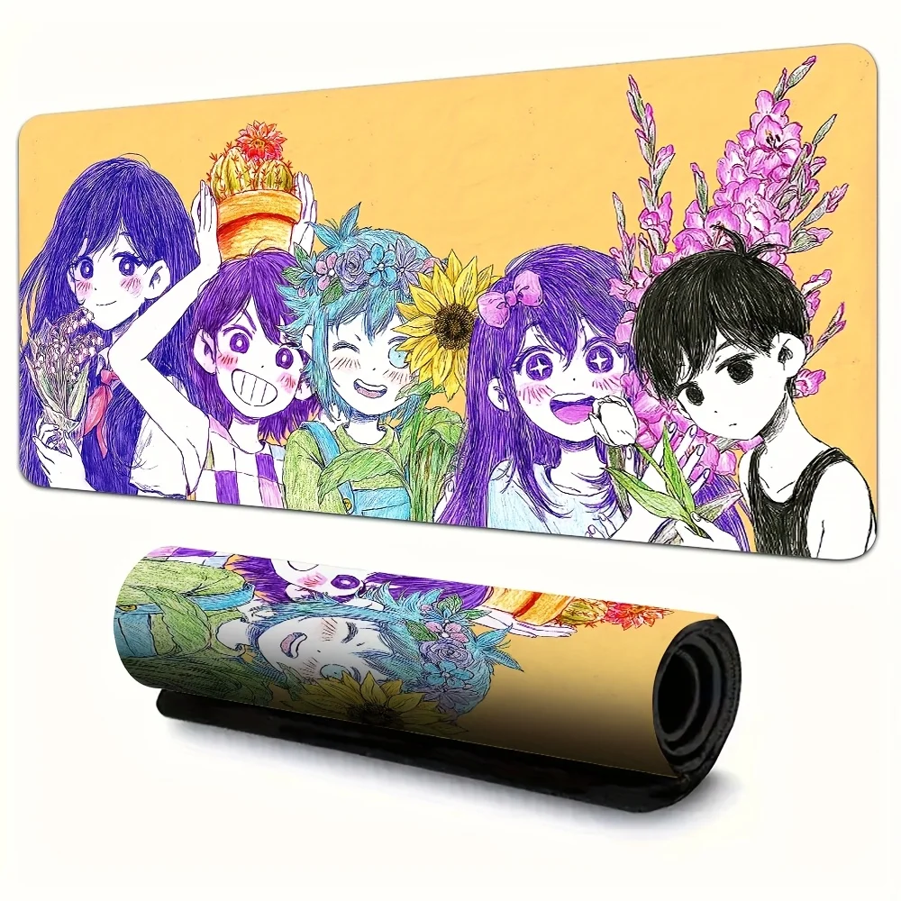 Colorful Anime Girls Group Large Gaming Mouse Pad, Non-Slip Rubber Base, Waterproof Desk Mat for Gamers & Home Office