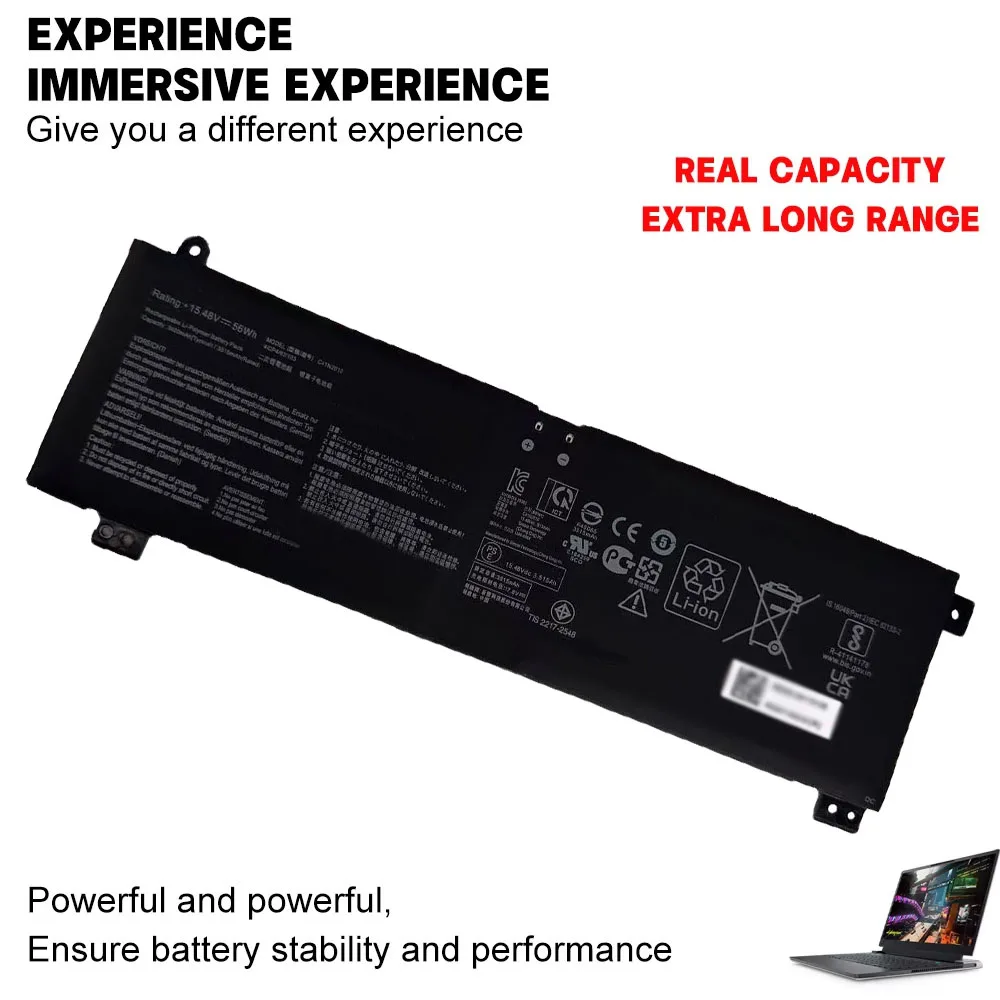 C41N2010 15.48V 56Wh 3620mAh Laptop Battery for ASUS ROG Strix G15 G513IC/IE/IH/QC/QE G17 G713QE G713QE-HX008T