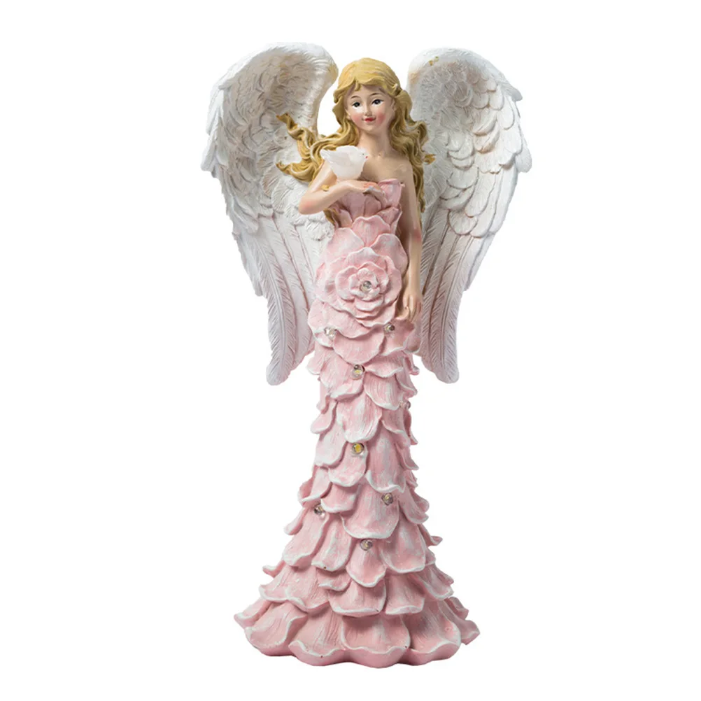 

Solar Light Decoration Angel Figures Resin Garden Outdoor Sculpture Statue Decor Solar Powered Long Lasting Beautiful Design
