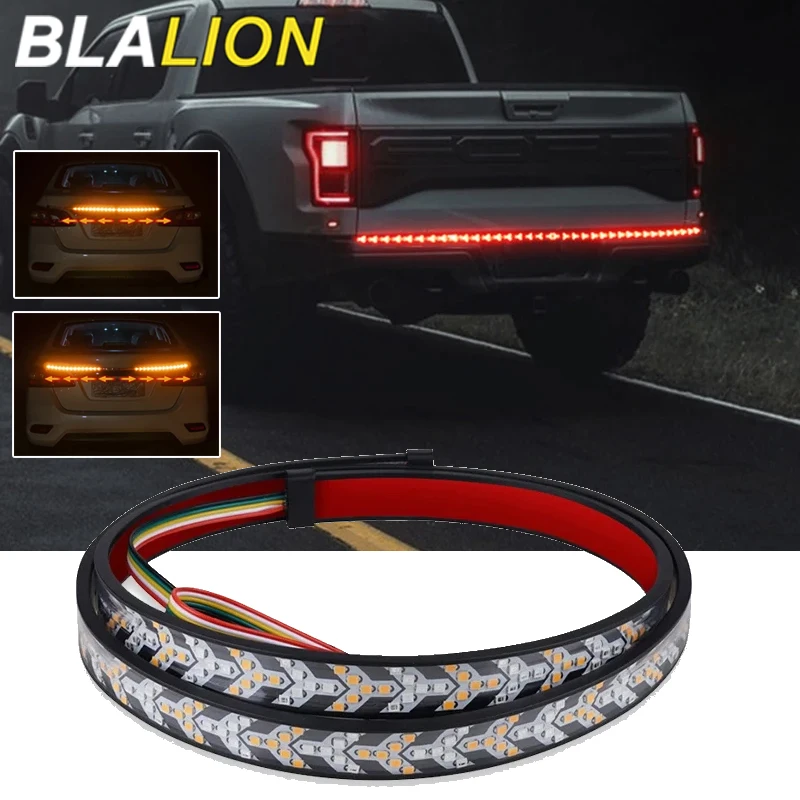 

BLALION 48/60 Inch Arrow LED Truck Tailgate Light 12V Red Brake Rear Taillight With Sequential Turn Signal Strobe Warning Light