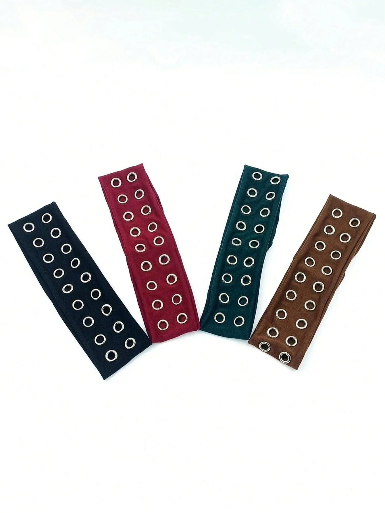 

Women's Punk Eyelet Elastic Headband Soft Wide Hair Accessory Y2K Streetwear Style