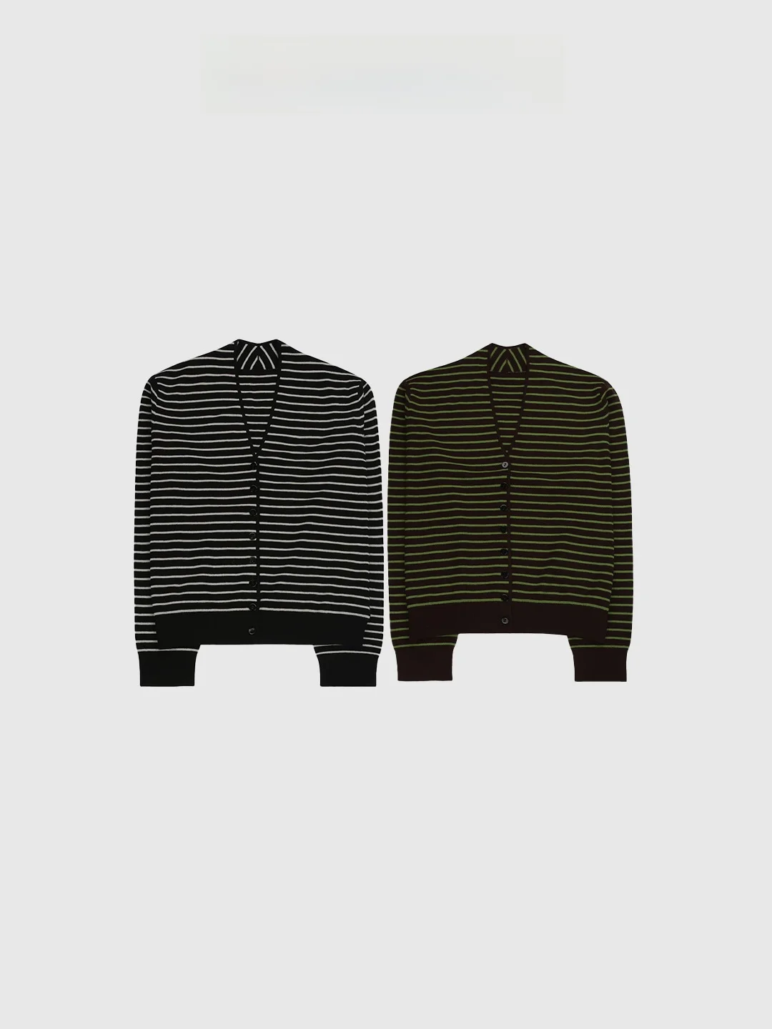 

Tang Jialing Sister Beautiful Woolen Knitted Sweater Striped Long Sve Cardigan Baatone Premium Women's Faion