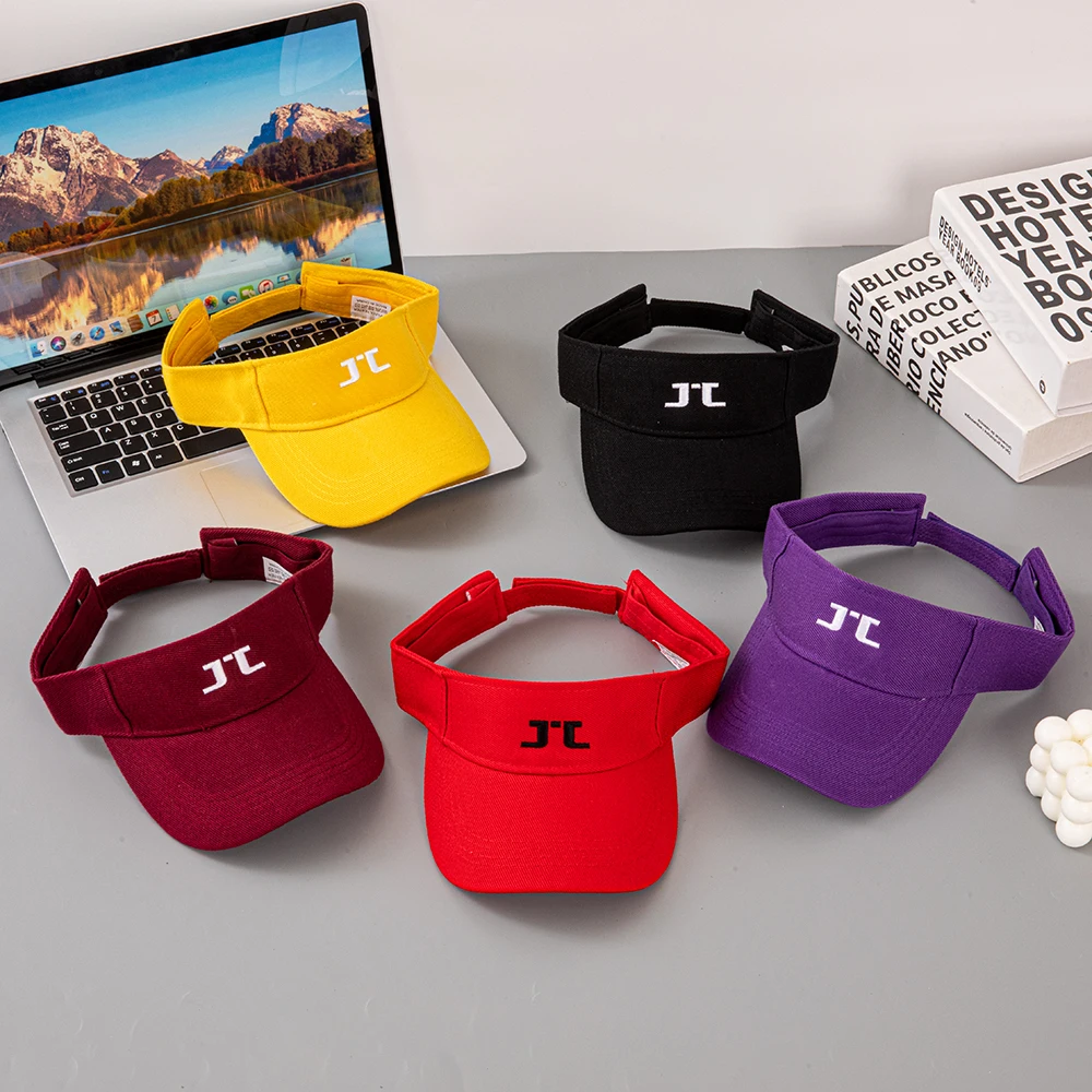 Stylish Letter Embroidered Sun Visor for Women - Lightweight Empty Top Cap for Golf, Beach & Daily Wear
