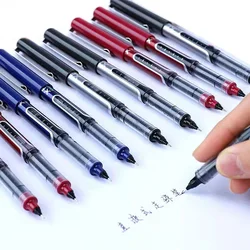 6/3Pcs Deli Straight Liquid Rollerball Pen 0.5mm Large Capacity Blue/black/red Ink Gel Pens School Office Stationery Supplies