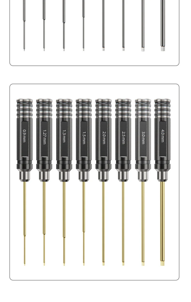 HSS/TiCN Sechskant-Schraubendreher-Set Metrisch Ultra-Hart für RC-Drohnen-Modellreparatur Hobby DIY Präzisions-Handwerkzeug-Set – Detail 7